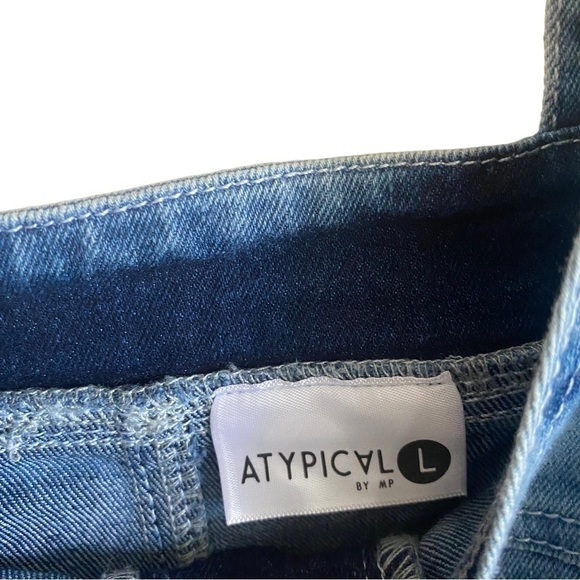 ATIPICAL Denim Country Western Concert Romper Jumper Mini Dress Size Large ECU - Picture 4 of 10